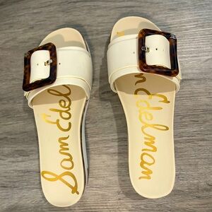 SAM EDELMAN IVORY LEATHER SANDALS